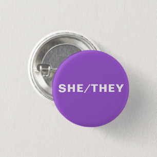 Badge Rond 2,50 Cm Elle, Ils Pronononosés genre violet Lgbtq Pride p