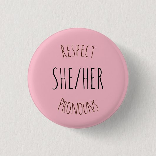 Badge Rond 2,50 Cm Elle/ses pronoms de respect (Devant)