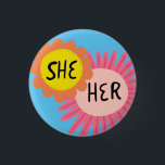 Badge Rond 2,50 Cm ELLE / Ses Pronononounes Fleurs Fierté<br><div class="desc">Décorez votre tenue avec ce bouton d'art cool. Ça fait un grand cadeau ! Vous pouvez le customiser et ajouter du texte. Consultez ma boutique pour plus de couleurs et de motifs ! Faites-moi savoir si vous aimeriez quelque chose de personnalisé aussi.</div>
