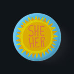 Badge Rond 2,50 Cm ELLE / Ses Pronononouns Sunshine Pride handlettré<br><div class="desc">Décorez votre tenue avec ce bouton d'art cool. Ça fait un grand cadeau ! Vous pouvez le customiser et ajouter du texte. Consultez ma boutique pour plus de couleurs et de motifs ! Faites-moi savoir si vous aimeriez quelque chose de personnalisé aussi.</div>