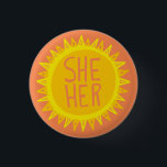 Badge Rond 2,50 Cm ELLE / Ses Pronononouns Sunshine Pride handlettré<br><div class="desc">Décorez votre tenue avec ce bouton d'art cool. Ça fait un grand cadeau ! Vous pouvez le customiser et ajouter du texte. Consultez ma boutique pour plus de couleurs et de motifs ! Faites-moi savoir si vous aimeriez quelque chose de personnalisé aussi.</div>