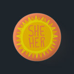 Badge Rond 2,50 Cm ELLE / Ses Pronononouns Sunshine Pride handlettré<br><div class="desc">Décorez votre tenue avec ce bouton d'art cool. Ça fait un grand cadeau ! Vous pouvez le customiser et ajouter du texte. Consultez ma boutique pour plus de couleurs et de motifs ! Faites-moi savoir si vous aimeriez quelque chose de personnalisé aussi.</div>