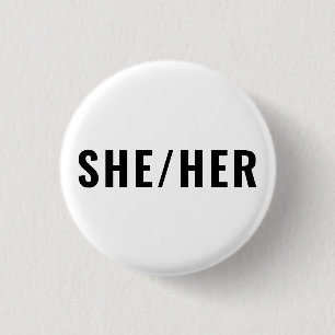 Badge Rond 2,50 Cm Elle Son Genre Pronounounounounours noir et blanc 