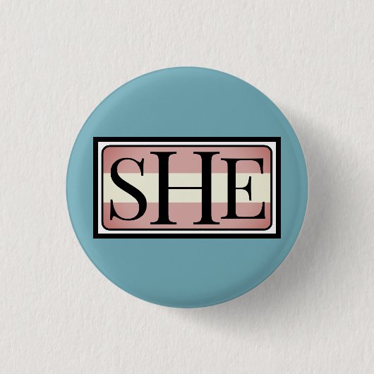 Badge Rond 2,50 Cm Elle son pronom transféminin (Devant)