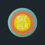 Badge Rond 2,50 Cm ELLE / SON Pronounounours Fierté Fleur Poignée<br><div class="desc">Décorez votre tenue avec ce bouton d'art cool. Ça fait un grand cadeau ! Vous pouvez le customiser et ajouter du texte. Consultez ma boutique pour plus de couleurs et de motifs ! Faites-moi savoir si vous aimeriez quelque chose de personnalisé aussi.</div>