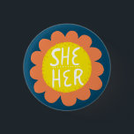Badge Rond 2,50 Cm ELLE / SON Pronounounours Fierté Fleur Poignée<br><div class="desc">Décorez votre tenue avec ce bouton d'art cool. Ça fait un grand cadeau ! Vous pouvez le customiser et ajouter du texte. Consultez ma boutique pour plus de couleurs et de motifs ! Faites-moi savoir si vous aimeriez quelque chose de personnalisé aussi.</div>