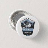 Badge Rond 2,50 Cm Emblem du parc national des Glaciers (Devant & derrière)
