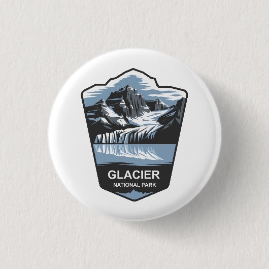 Badge Rond 2,50 Cm Emblem du parc national des Glaciers (Devant)