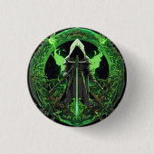 Badge Rond 2,50 Cm Emblème de faucheuse en vert6 (Devant)