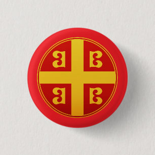 Badge Rond 2,50 Cm Emblème du drapeau impérial de l'Empire byzantin