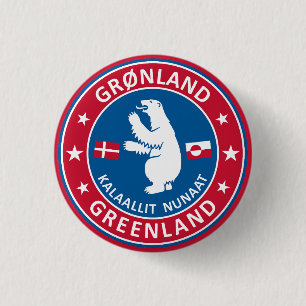 Badge Rond 2,50 Cm Emblème du Groenland