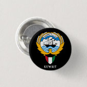 Badge Rond 2,50 Cm Emblème du Koweït (Devant & derrière)