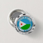 Badge Rond 2,50 Cm Emblème rond de Djibouti (Devant & derrière)