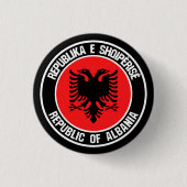 Badge Rond 2,50 Cm Emblème rond de l'Albanie (Devant)