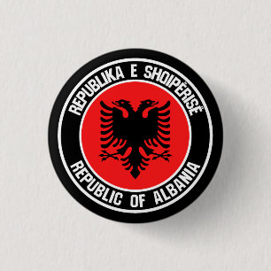 Badge Rond 2,50 Cm Emblème rond de l'Albanie