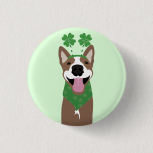 Badge Rond 2,50 Cm Embrasse-moi Je suis Irlandais Brown chien vert