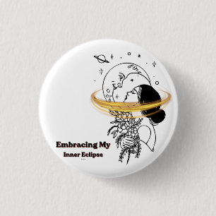 Badge Rond 2,50 Cm Embrasser mon éclipse intérieure Art en ligne luna