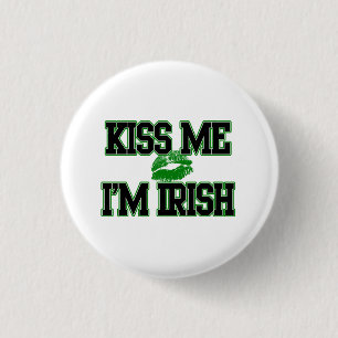 Badge Rond 2,50 Cm Embrassez-moi que je suis irlandais, bouton de