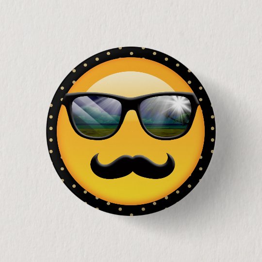 Moustache Smiley Badge de bouton