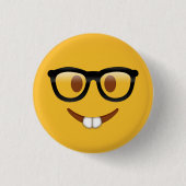 Badge Rond 2,50 Cm Emoji nerd (Devant)