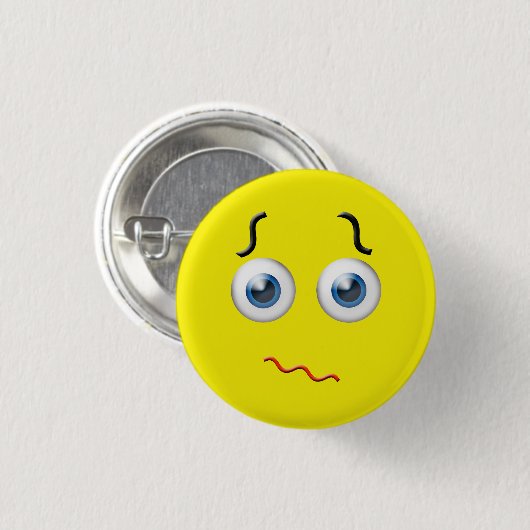 Badge Rond 2,50 Cm Emoji perplexe (Devant & derrière)