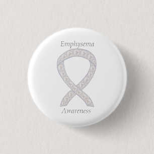 Badge Rond 2,50 Cm Emphysema Sensibilisation Pearl Ruban Personnalisé