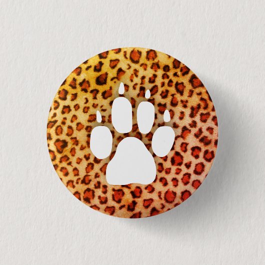 Badge Rond 2,50 Cm Empreinte de patte (Devant)