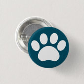 Badge Rond 2,50 Cm Empreinte de patte : Bouton bleu (Devant & derrière)