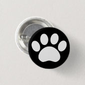 Badge Rond 2,50 Cm Empreinte de patte : Bouton noir (Devant & derrière)