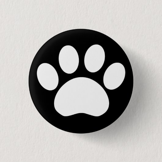 Badge Rond 2,50 Cm Empreinte de patte : Bouton noir (Devant)
