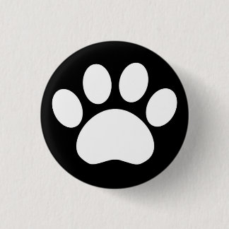 Badge Rond 2,50 Cm Empreinte de patte : Bouton noir