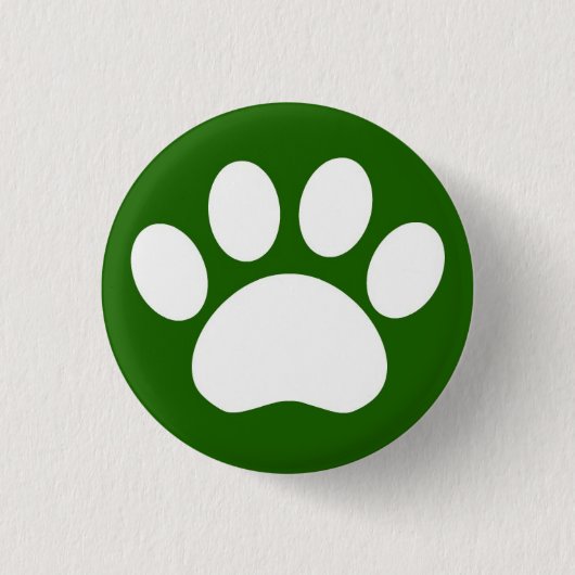 Badge Rond 2,50 Cm Empreinte de patte : Bouton vert (Devant)