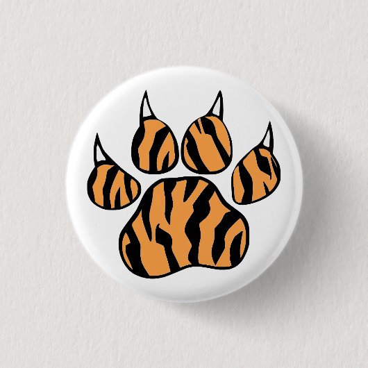 Badge Rond 2,50 Cm Empreinte de patte de tigre (Devant)