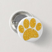 Badge Rond 2,50 Cm Empreinte Gold Parties scintillant Chien (Devant & derrière)
