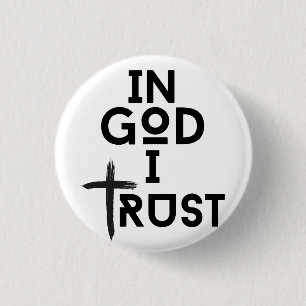 Badge Rond 2,50 Cm En Dieu, j'ai confiance