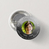 Badge Rond 2,50 Cm En Mémoire Amoureuse Argent moderne (Devant & derrière)