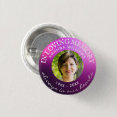 Badge Rond 2,50 Cm En Mémoire Amoureuse Moderne Améthyste Mauve Iris  (Devant & derrière)