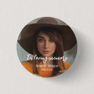 Badge Rond 2,50 Cm En mémoire d'amour Hommage commémoratif Funéraille