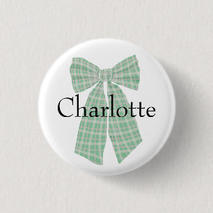 Badge Rond 2,50 Cm En vichy personnalisées Coquette romantique Bow Bl