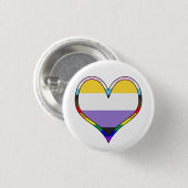 Badge Rond 2,50 Cm Enby Pride Heart (Devant & derrière)