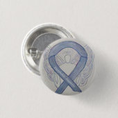 Badge Rond 2,50 Cm Encéphalite Conscience de l'argent Ruban Angel Pin (Devant & derrière)