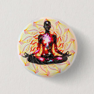 Badge Rond 2,50 Cm énergie de méditation groovy