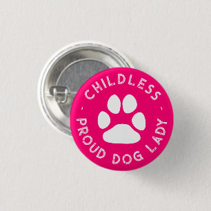 Badge Rond 2,50 Cm Enfant Fier Chien Lady drôle mignon chien rose pat
