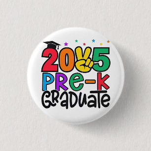Badge Rond 2,50 Cm Enfants pré-K Grad 2025 Préscolaire Graduation