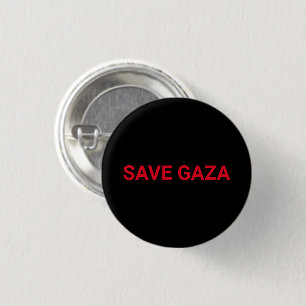 Badge Rond 2,50 Cm Enregistrer Gaza noir rouge texte personnalisé min