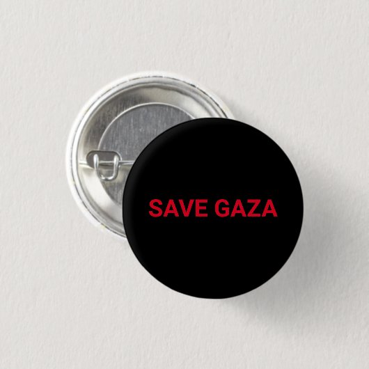 Badge Rond 2,50 Cm Enregistrer Gaza noir rouge texte personnalisé min (Devant & derrière)