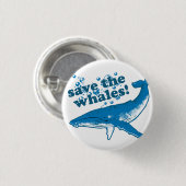 Badge Rond 2,50 Cm Enregistrer le bouton Baleines (Devant & derrière)