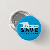 Badge Rond 2,50 Cm Enregistrer l'ours polaire (Devant & derrière)