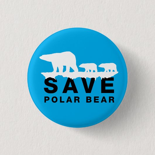 Badge Rond 2,50 Cm Enregistrer l'ours polaire (Devant)