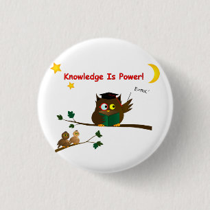 Badge Rond 2,50 Cm Enseigner la chouette avisée